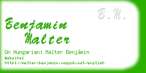 benjamin malter business card